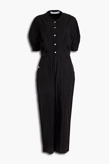 IRO Naoki cropped pleated cotton and linen-blend jumpsuit