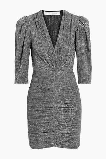IRO Cluzco ruched lamé mini dress