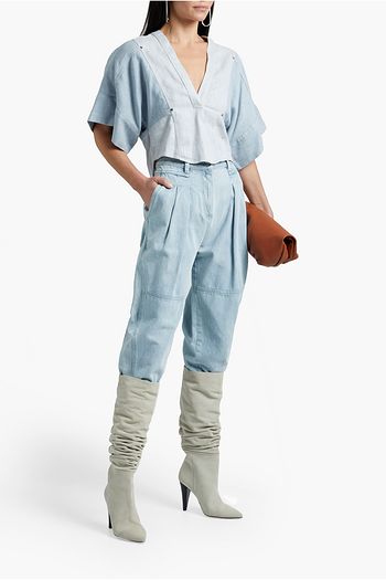 IRO Genne cotton, linen and Tencel-blend chambray top