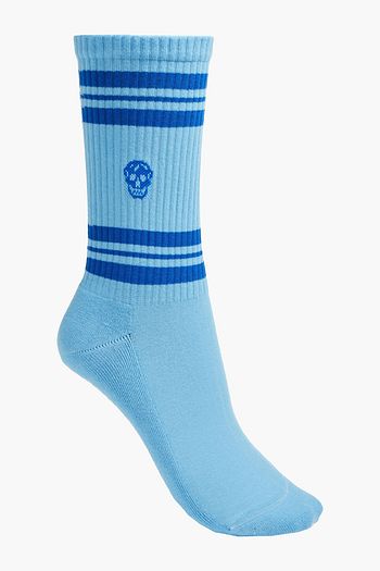 ALEXANDER MCQUEEN Ribbed striped cotton-blend socks