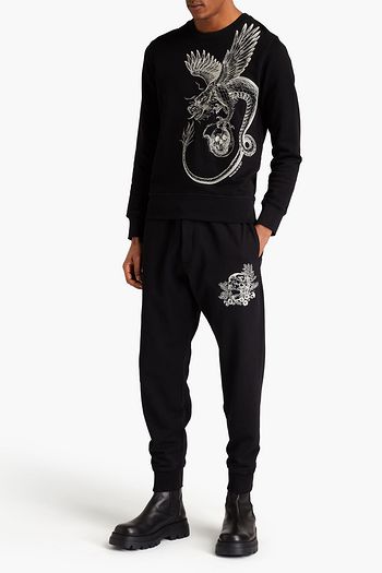 ALEXANDER MCQUEEN Embroidered French cotton-terry sweatshirt