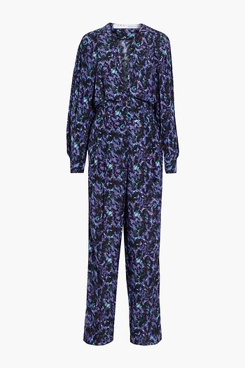IRO Lanta pleated printed crepe jumpsuit
