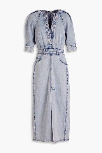 IRO Alysu acid-wash denim midi dress