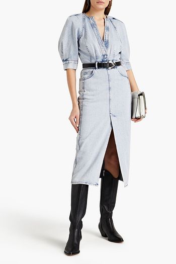 IRO Alysu acid-wash denim midi dress