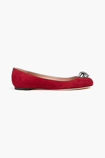ALEXANDER MCQUEEN Skull City Ballerinas aus Veloursleder