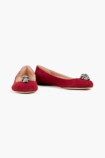 ALEXANDER MCQUEEN Skull City Ballerinas aus Veloursleder
