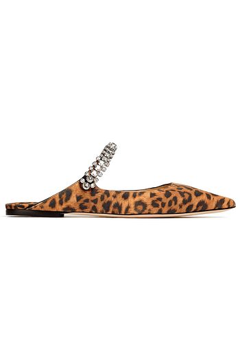 JIMMY CHOO Bing crystal-embellished leopard-print suede slippers