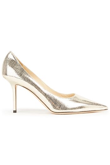JIMMY CHOO Love 85 metallic lizard-effect leather pumps