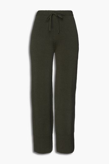 JOSEPH Ribbed cotton-blend wide-leg pants