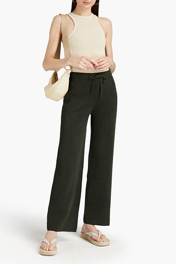 JOSEPH Ribbed cotton-blend wide-leg pants