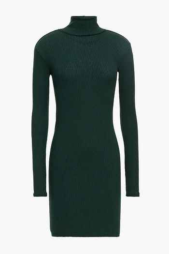 ENZA COSTA Ribbed modal-blend turtleneck mini dress