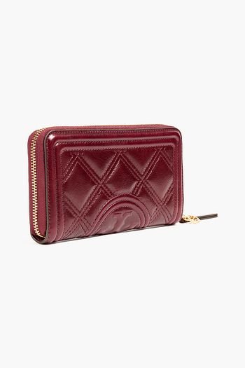 TORY BURCH Continental Portemonnaie aus gestepptem Leder