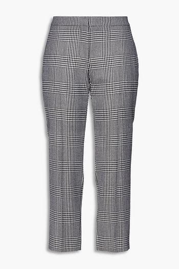 ALEXANDER MCQUEEN Cropped Prince of Wales checked wool-flannel slim-leg pants