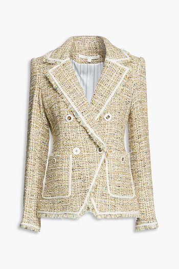 VERONICA BEARD Theron doppelreihiger Blazer aus Tweed aus einer Baumwollmischung