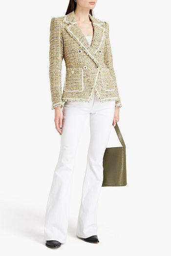 VERONICA BEARD Theron doppelreihiger Blazer aus Tweed aus einer Baumwollmischung