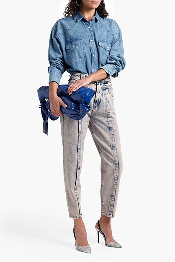 IRO Mojo acid-wash high-rise tapered jeans