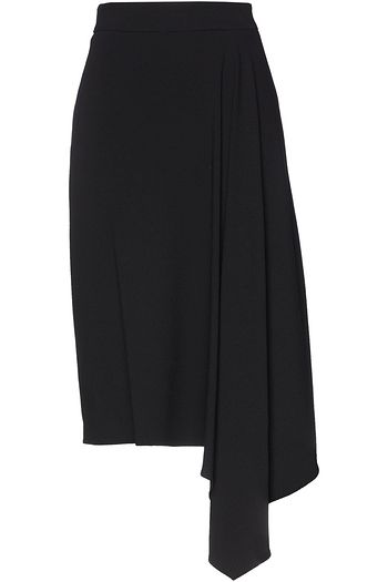 ALEXANDER MCQUEEN Asymmetric wool-blend crepe midi skirt