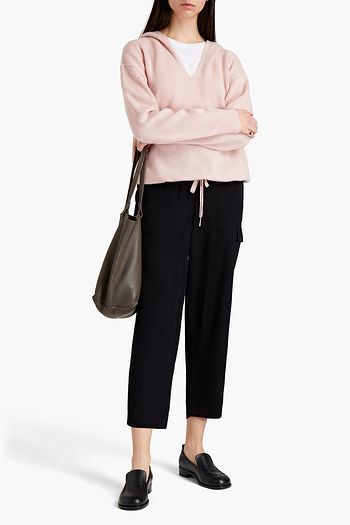 THEORY Cropped silk-crepe tapered pants