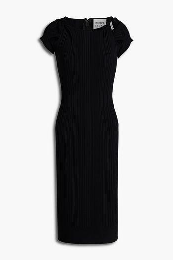 HERVÉ LÉGER Geripptes Kleid aus Bandage mit Twist-Detail an der Vorderseite und Cut-outs
