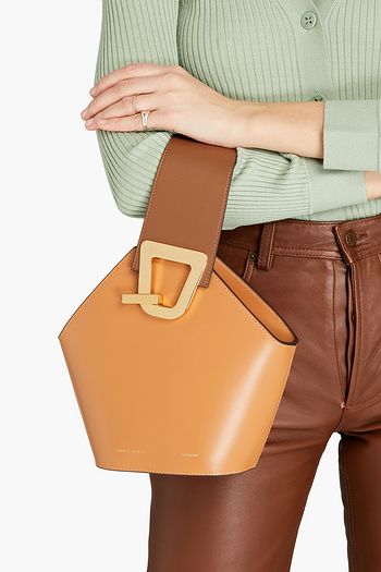 DANSE LENTE Mini Johnny two-tone leather bucket bag