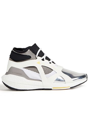 ADIDAS BY STELLA MCCARTNEY Ultraboost 21 stretch-knit, mesh and faux mirrored-leather high-top sneakers