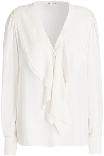 ALEXANDER MCQUEEN Ruffled silk blouse