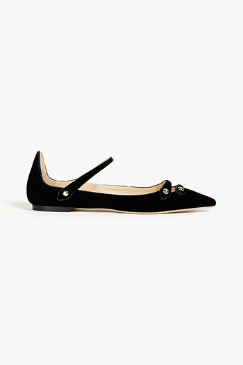 JIMMY CHOO Layton velvet point-toe flats