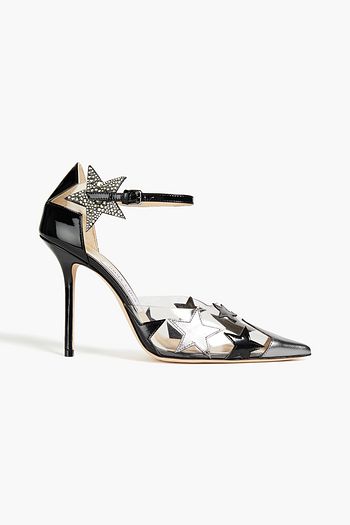 JIMMY CHOO Dazzle 100 PVC and faux-leather pumps