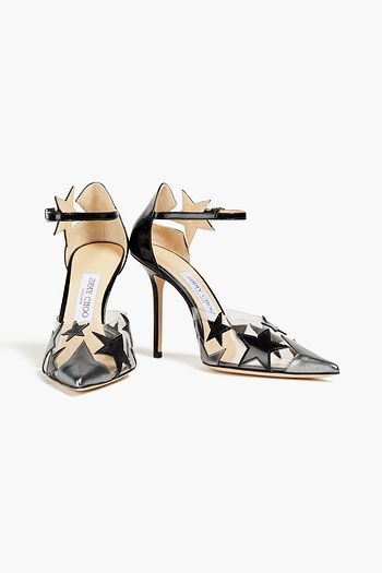 JIMMY CHOO Dazzle 100 PVC and faux-leather pumps
