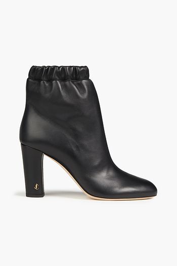 JIMMY CHOO Marva 85 gathered leather ankle boots