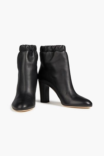 JIMMY CHOO Marva 85 gathered leather ankle boots