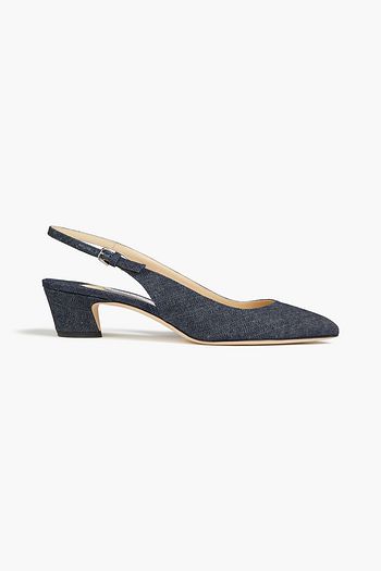 JIMMY CHOO Gemma 40 denim slingback pumps