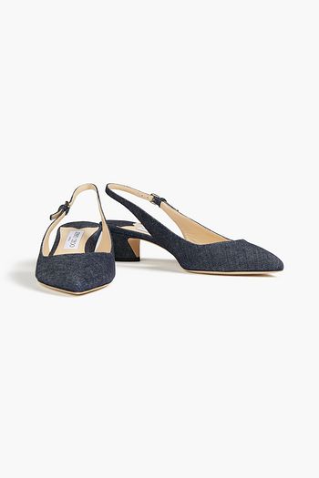 JIMMY CHOO Gemma 40 denim slingback pumps