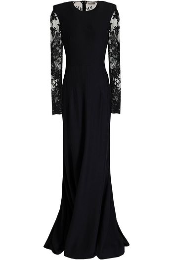 ALEXANDER MCQUEEN Layered satin and crepe gown