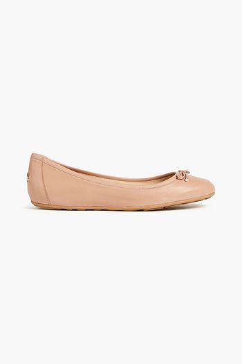 JIMMY CHOO Walsh bow-embellished leather ballet flats