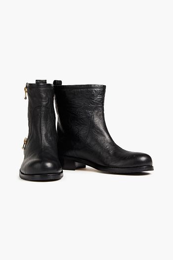 JIMMY CHOO Dondo crinkled leather ankle boots