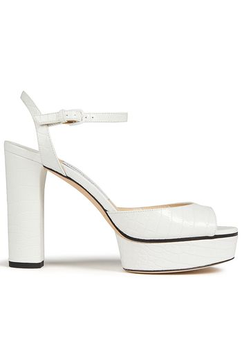 JIMMY CHOO Peachy 105 croc-effect leather platform sandals