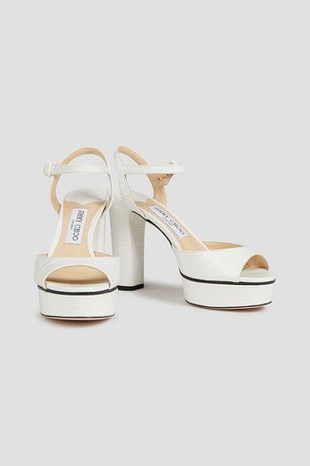JIMMY CHOO Peachy 105 croc-effect leather platform sandals