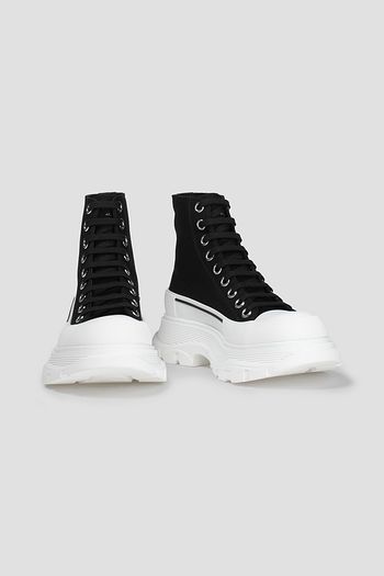 ALEXANDER MCQUEEN Rubber-trimmed canvas ankle boots