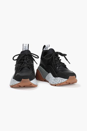 STELLA MCCARTNEY Sneakers aus Velourslederimitat, Leder und Neopren mit Jacquard-Besatz