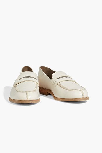 BRUNELLO CUCINELLI Bead-embellished leather loafers