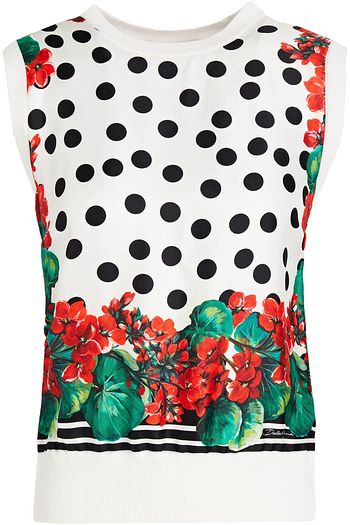 DOLCE & GABBANA Oberteil aus Seiden-Twill mit Print