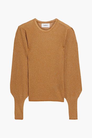 BA&SH Lexi metallic ribbed-knit sweater