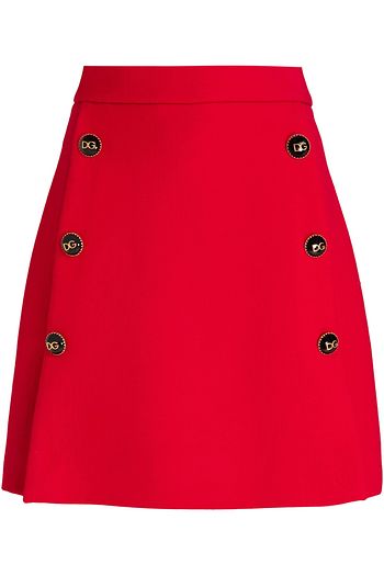 DOLCE & GABBANA Minirock aus Wolle mit Zierknöpfen