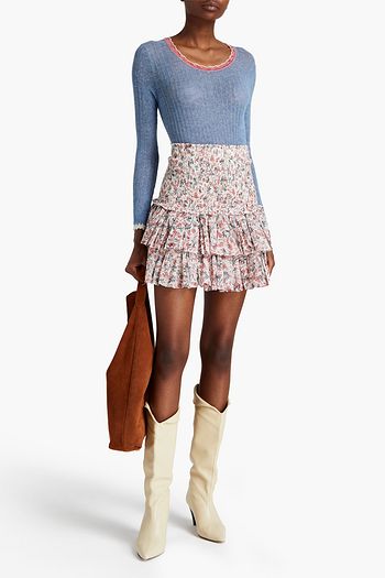 ISABEL MARANT ÉTOILE Aggy herringbone ribbed-knit cotton sweater