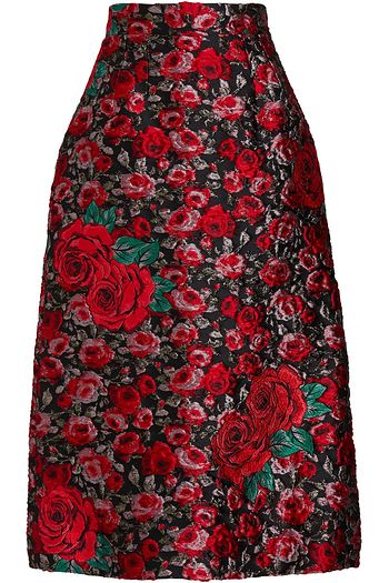 DOLCE & GABBANA Midirock aus Metallic-Brokat