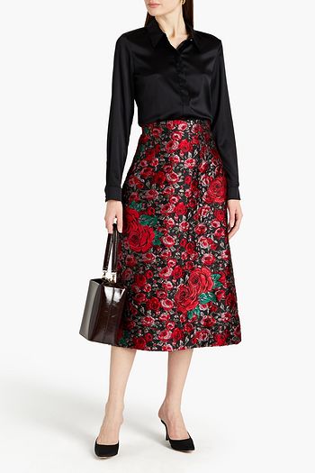 DOLCE & GABBANA Midirock aus Metallic-Brokat