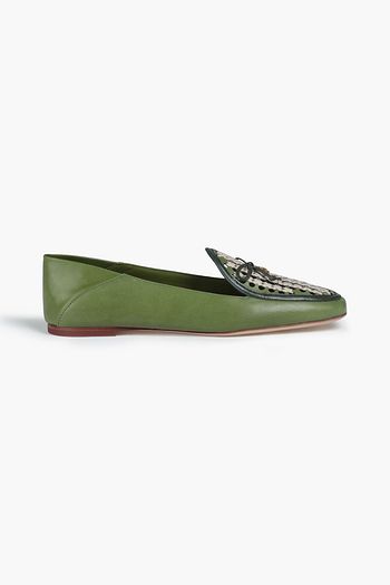 TORY BURCH Tory Charm perforated leather collapsible heel loafers