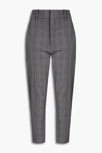 ISABEL MARANT ÉTOILE Noah cropped Prince of Wales checked cotton-blend tapered pants