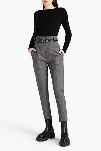 ISABEL MARANT ÉTOILE Noah cropped Prince of Wales checked cotton-blend tapered pants